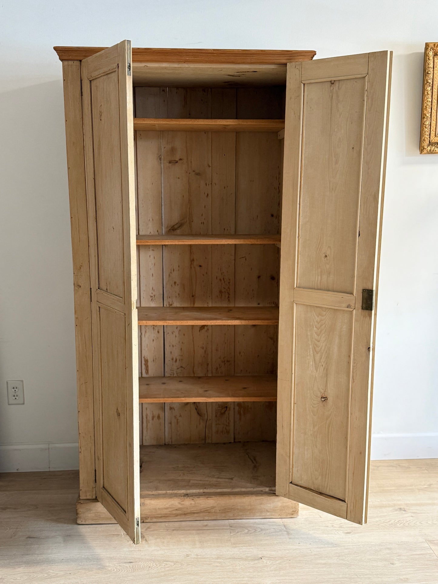 Antique English Pine Larder Cabinet