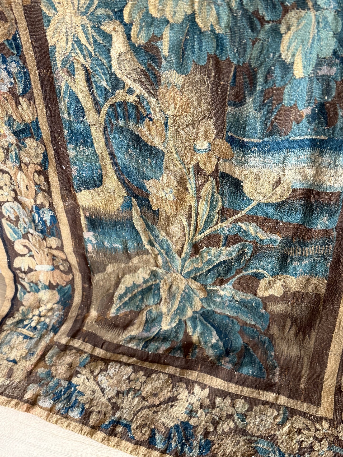 Rare 17th Century French Aubusson Tapestry/Portiere Door Hanging from Correze