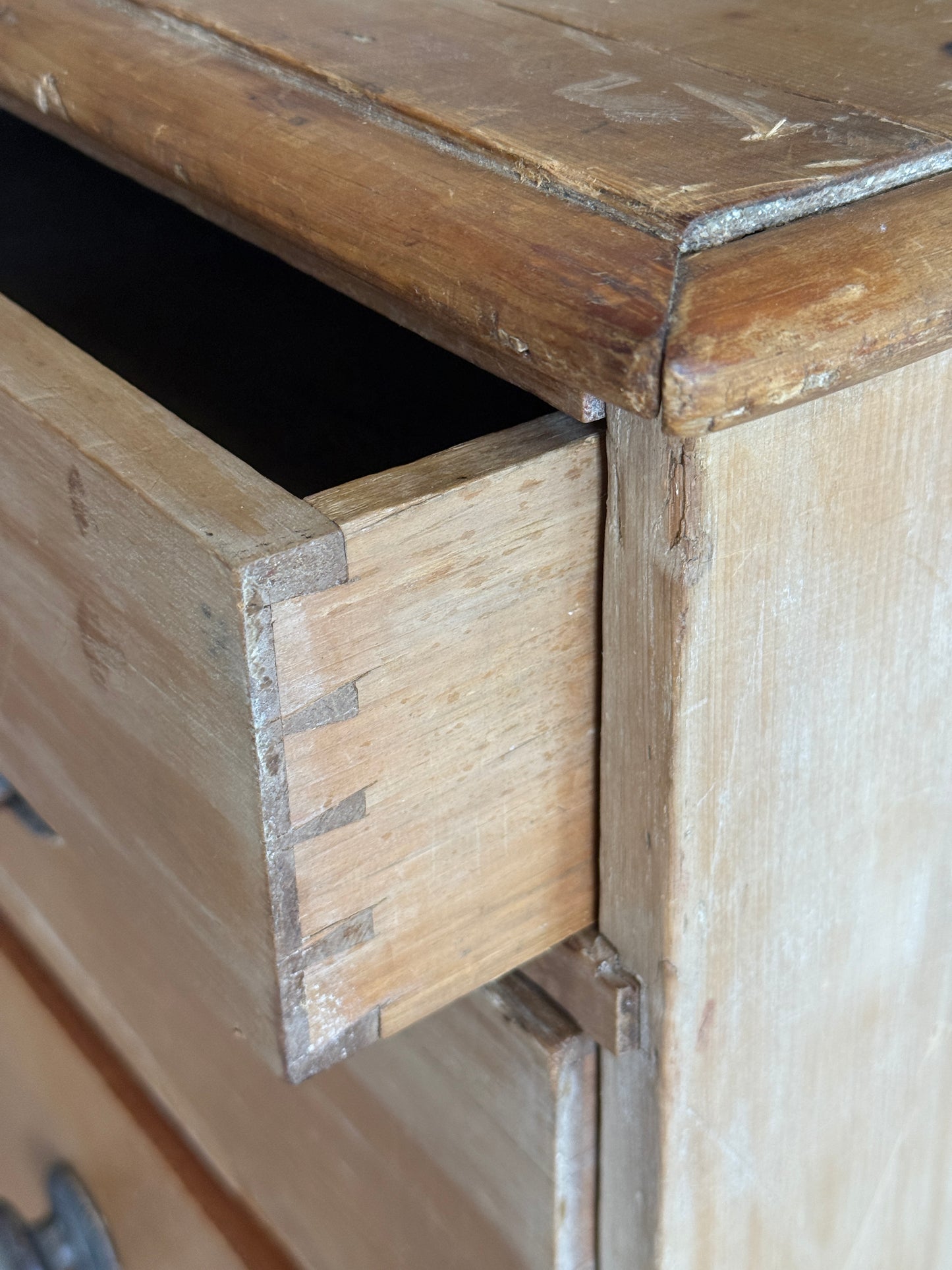 Large Antique English Pine Dresser/Chest of Drawers