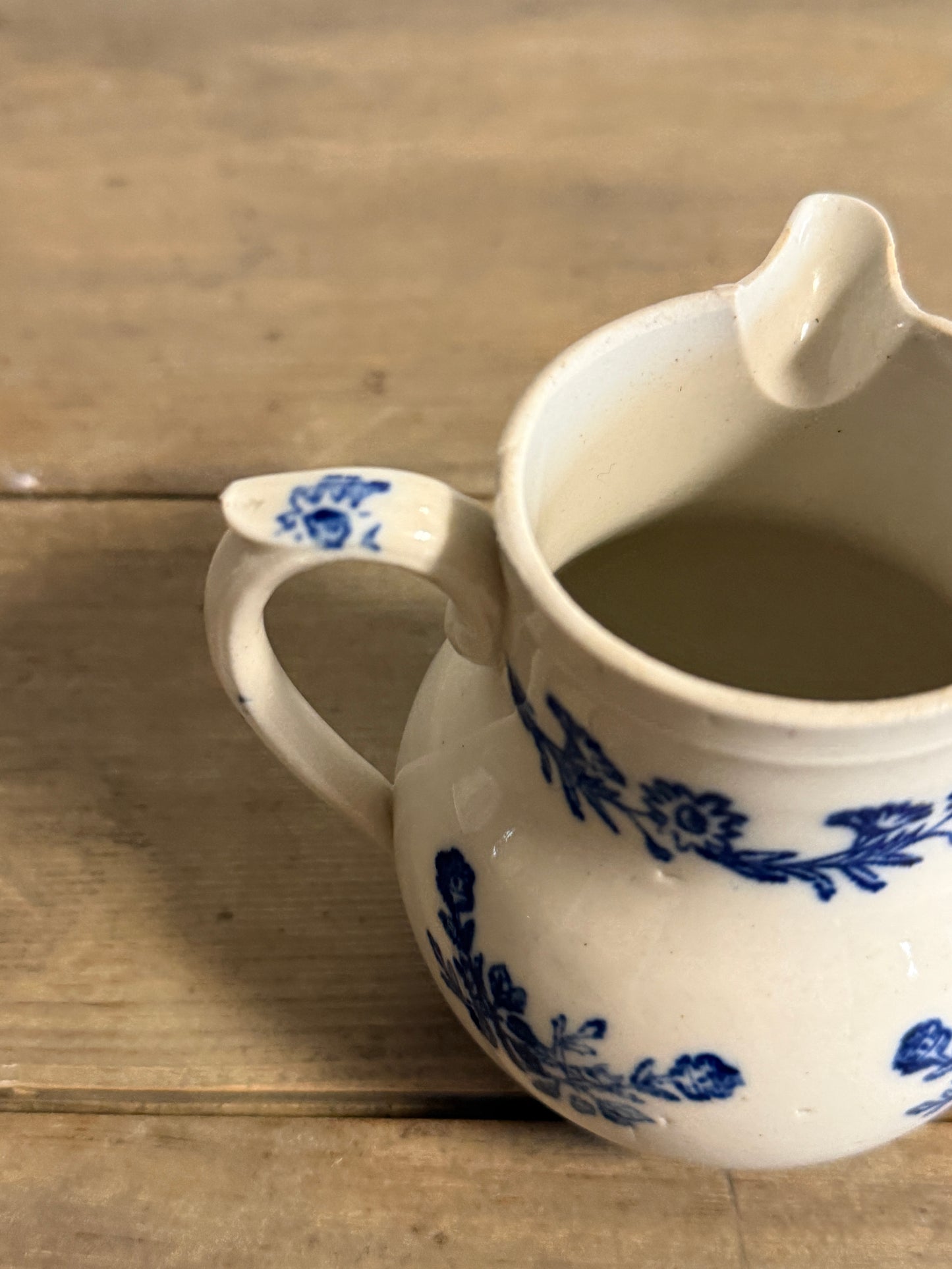 Saint Uze French Blue Transferware/Stoneware Pitcher