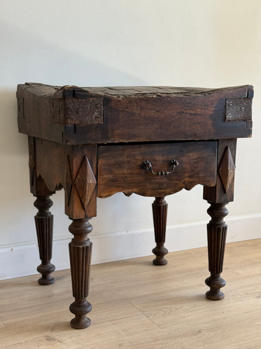 19th c. French Butcher Block Table