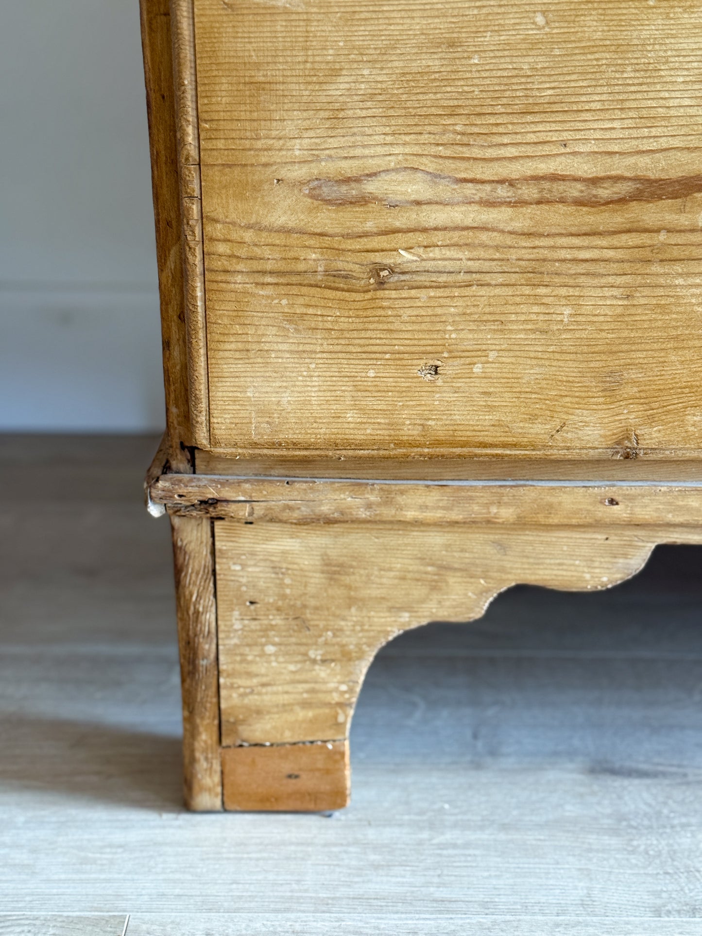 Antique English Pine Linen Press