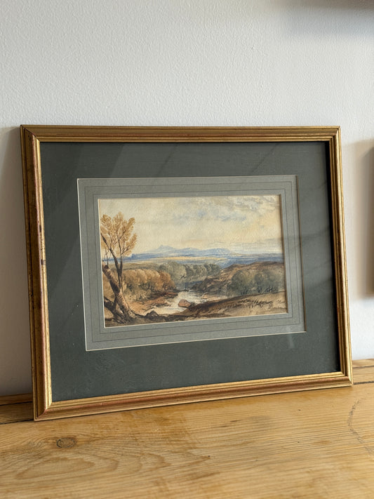 19th Century Original English Watercolor Painting, by R.P. Leitch