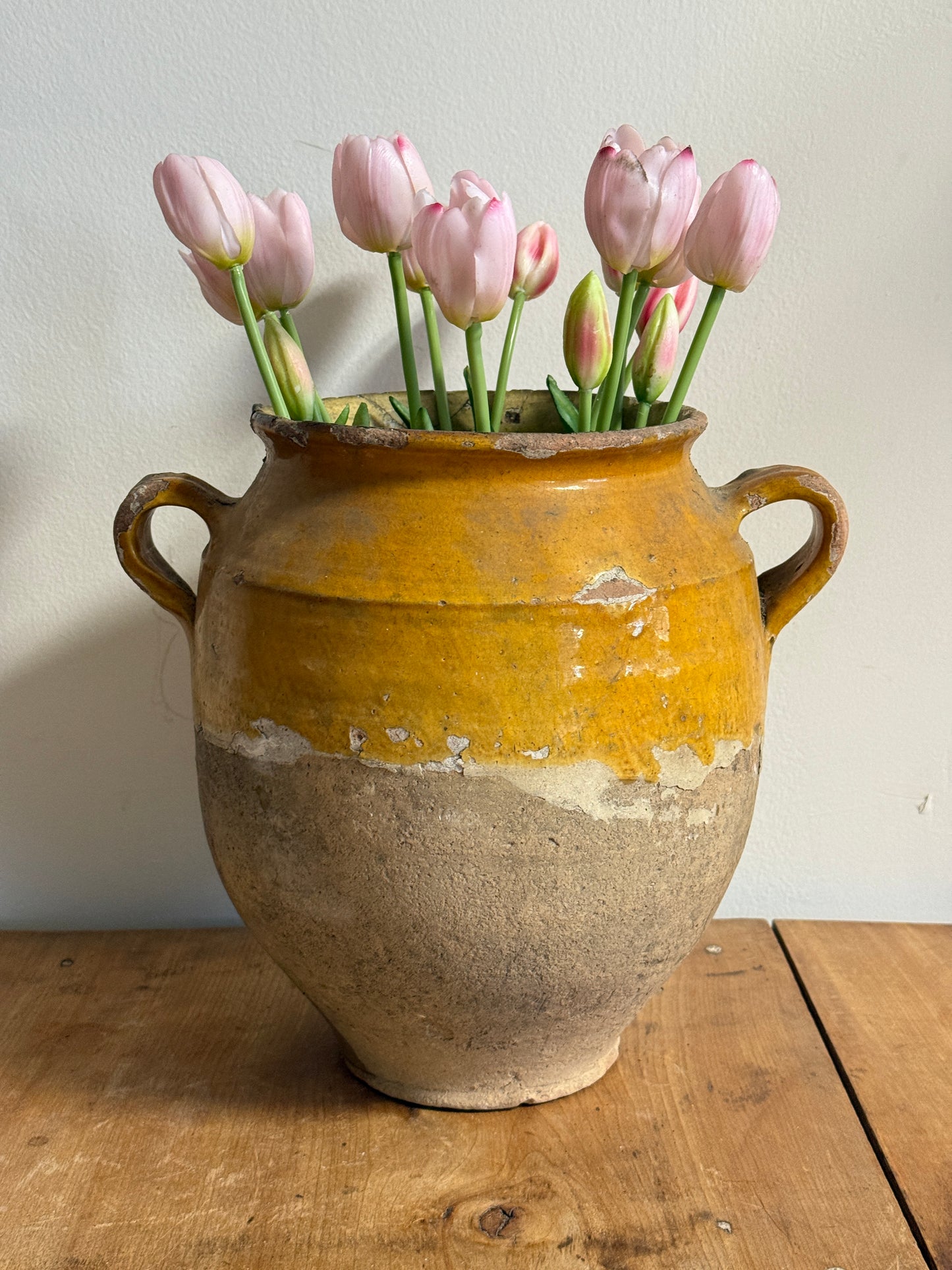 Antique Rare Yellow French Confit Pot