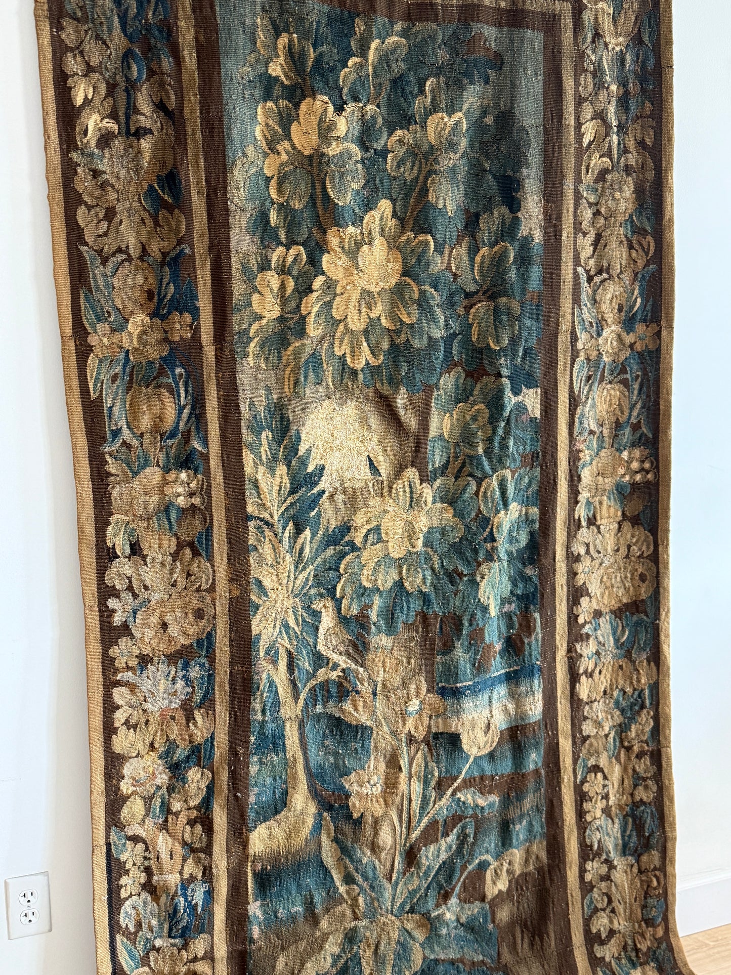 Rare 17th Century French Aubusson Tapestry/Portiere Door Hanging from Correze