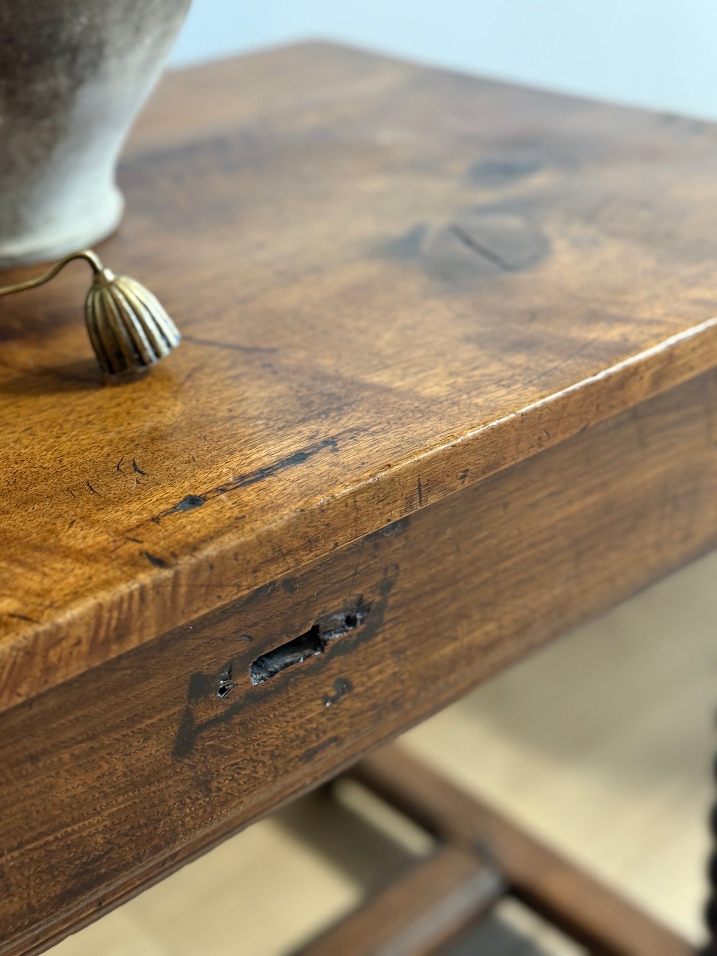 18th c. French Walnut Bobbin Table
