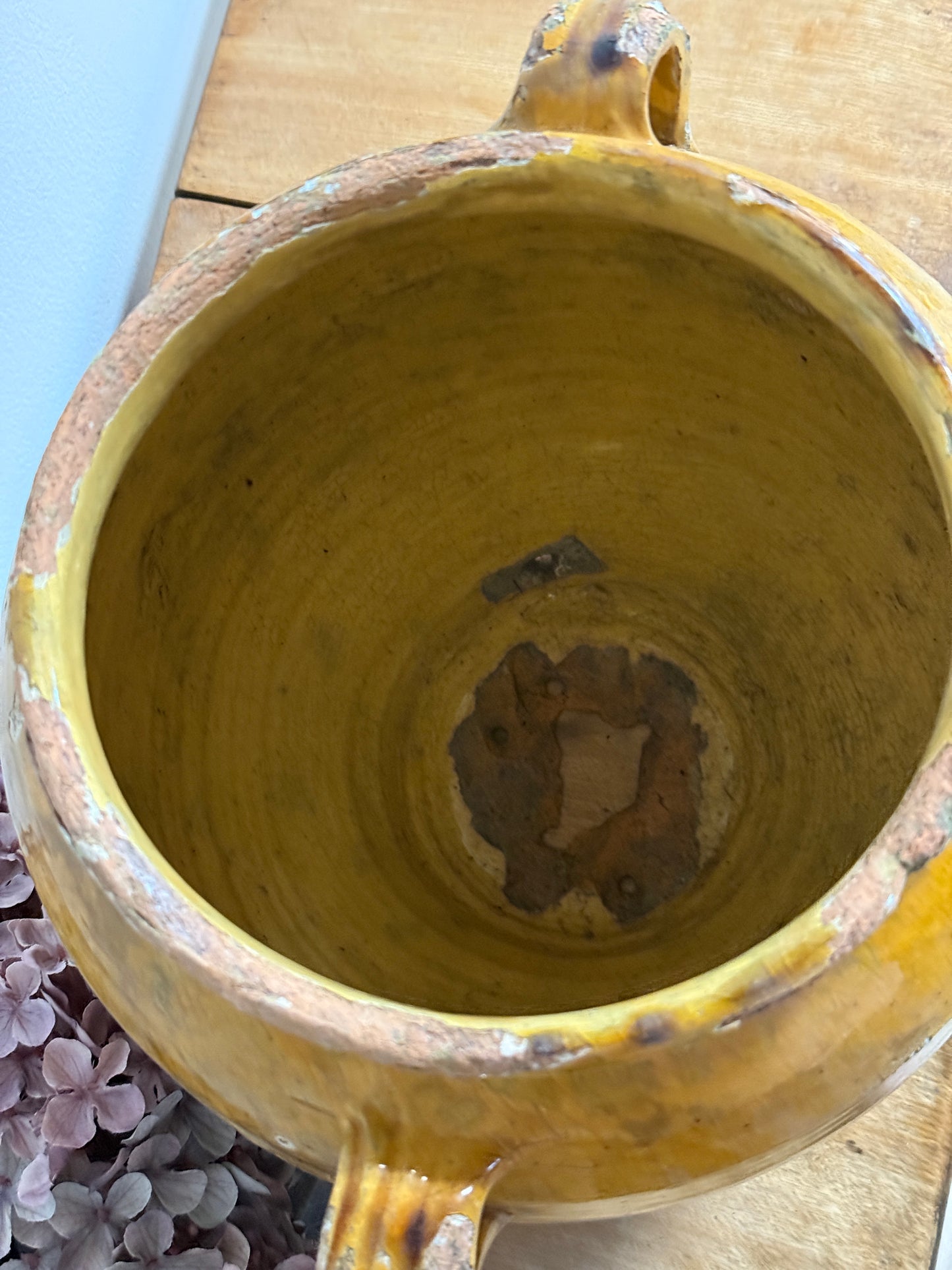 Antique Rare Yellow French Confit Pot