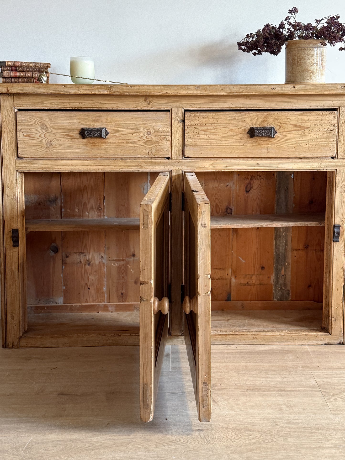 Antique English Pine Sideboard