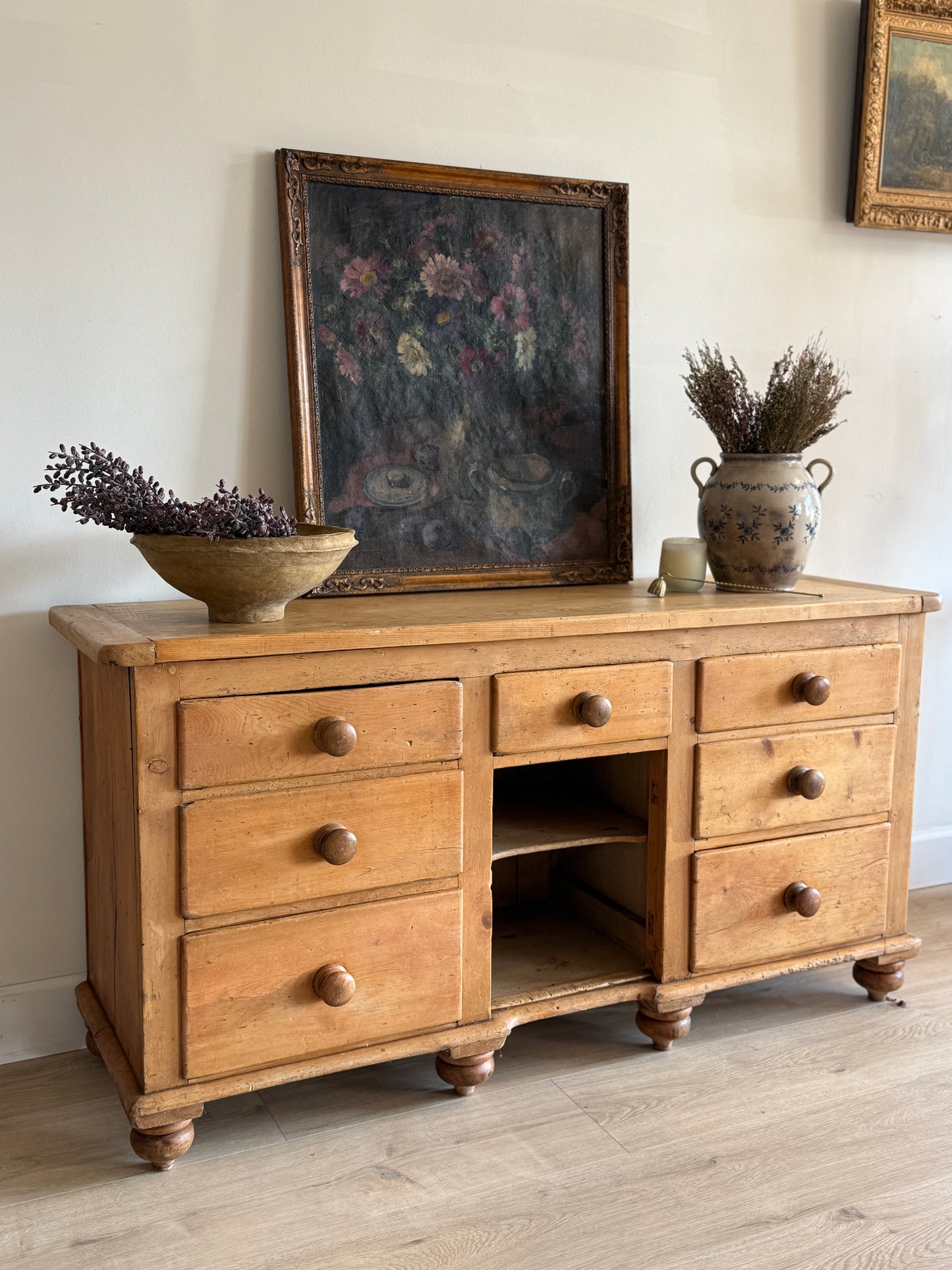 Antique English Pine Sideboard