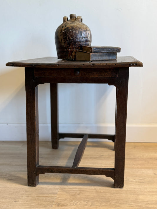Late 17th/18th c. English Oak Side Table with Drawer