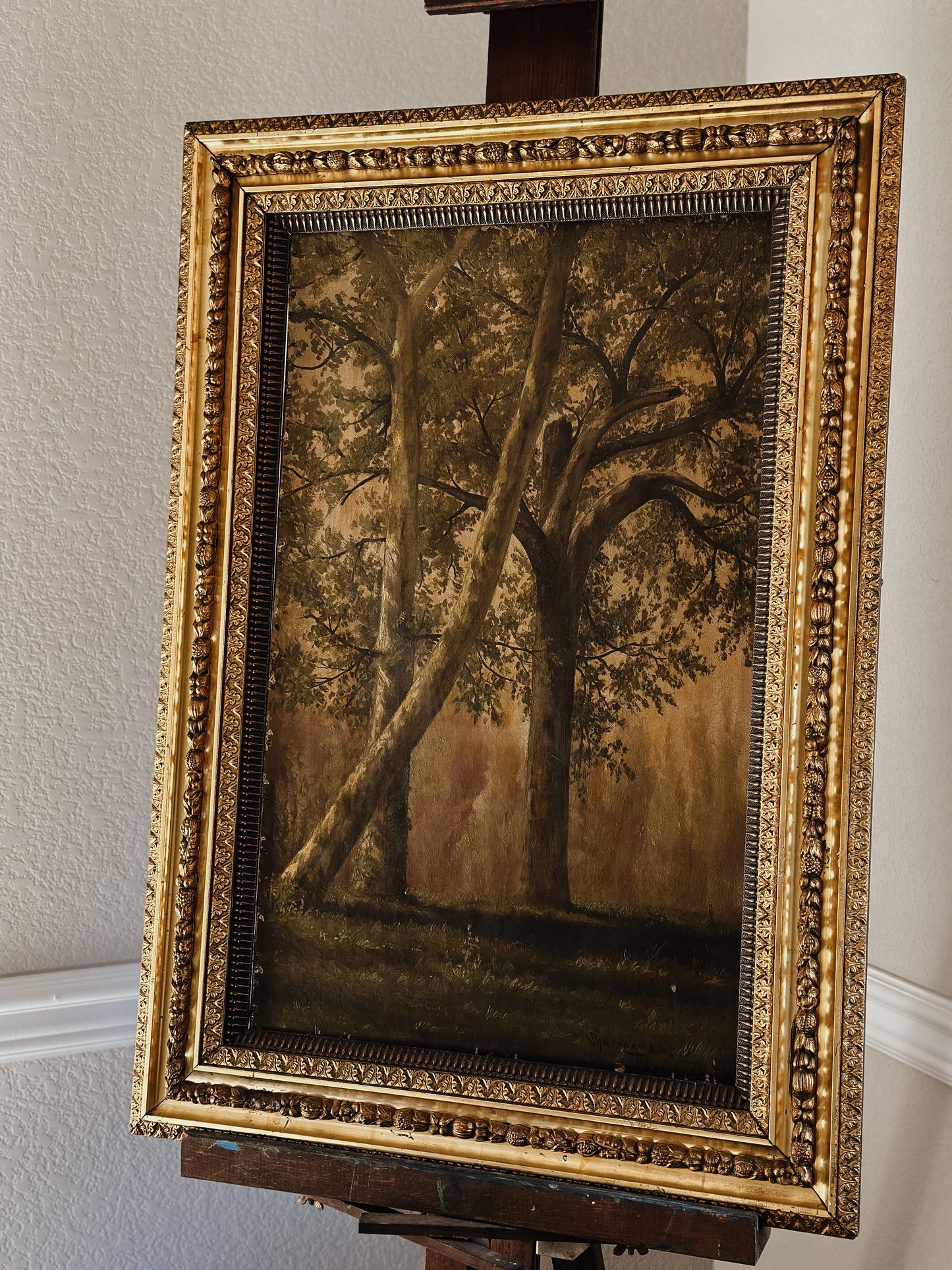 Antique Original Oil Painting, c.1886 Laura King