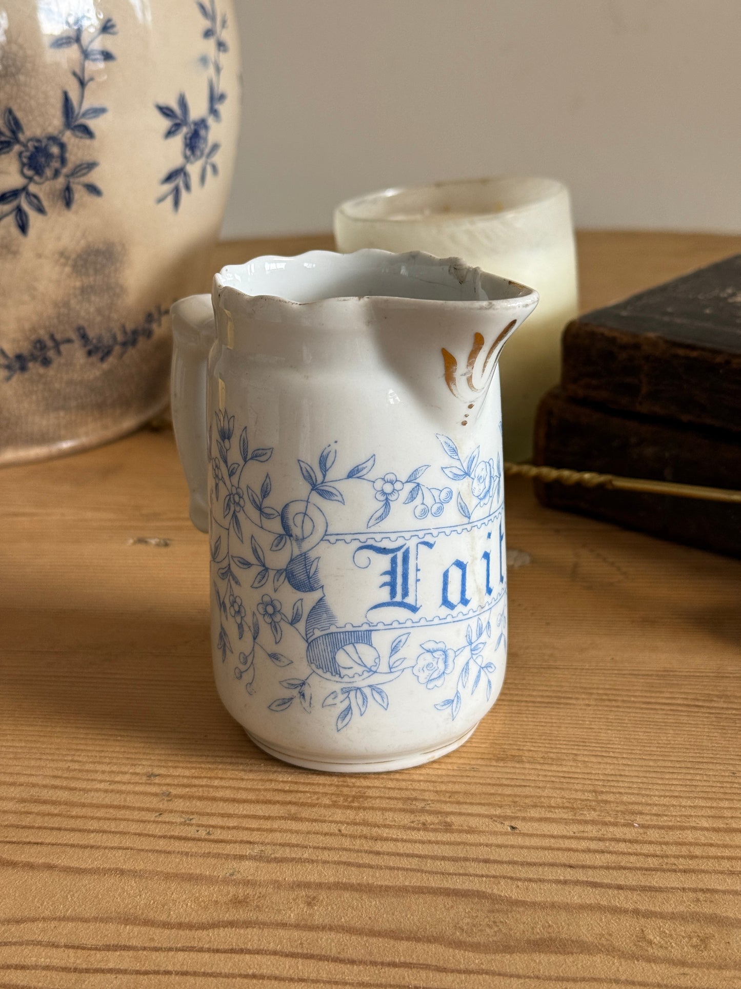 French Ironstone Lait (milk) Pitcher
