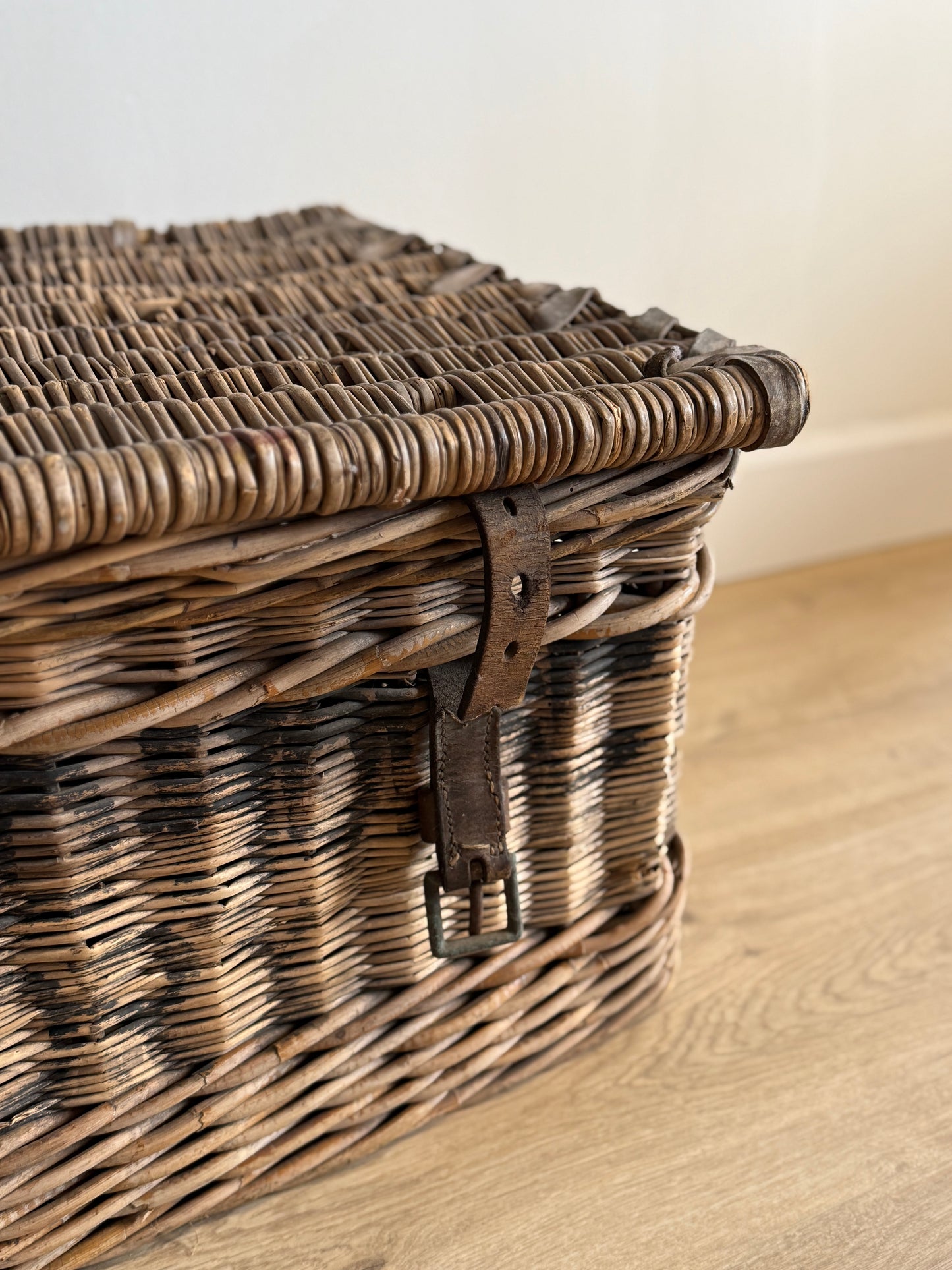 Antique English Woven Trunk