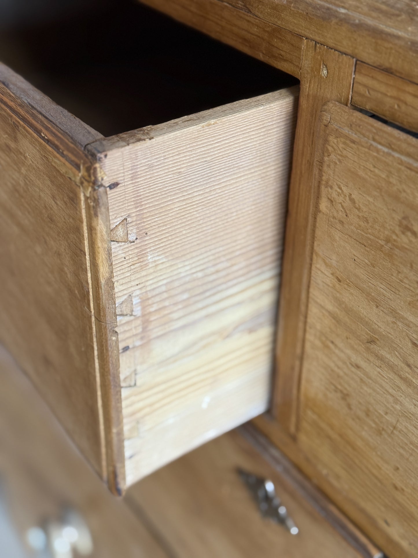 Antique English Pine Linen Press