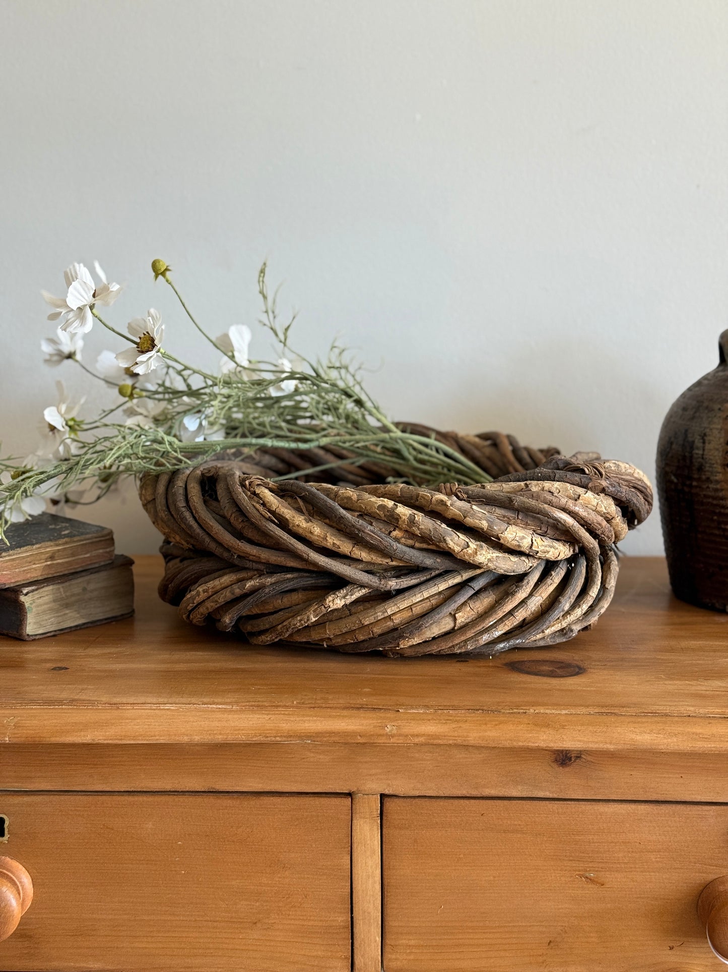 Large Antique Woven English Basket