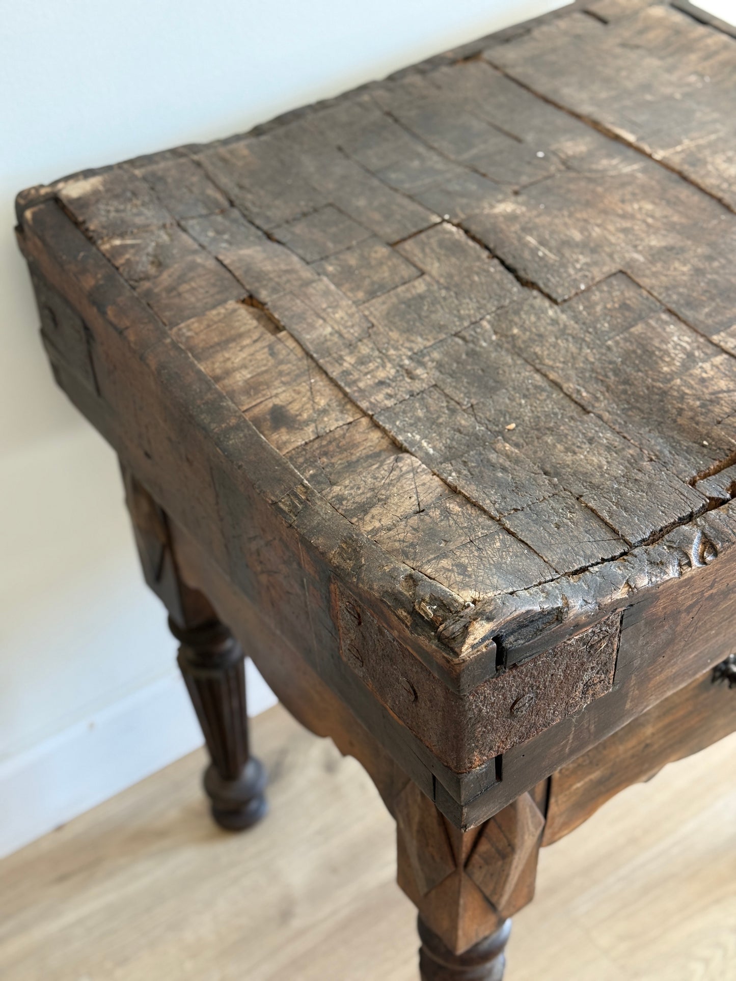 19th c. French Butcher Block Table