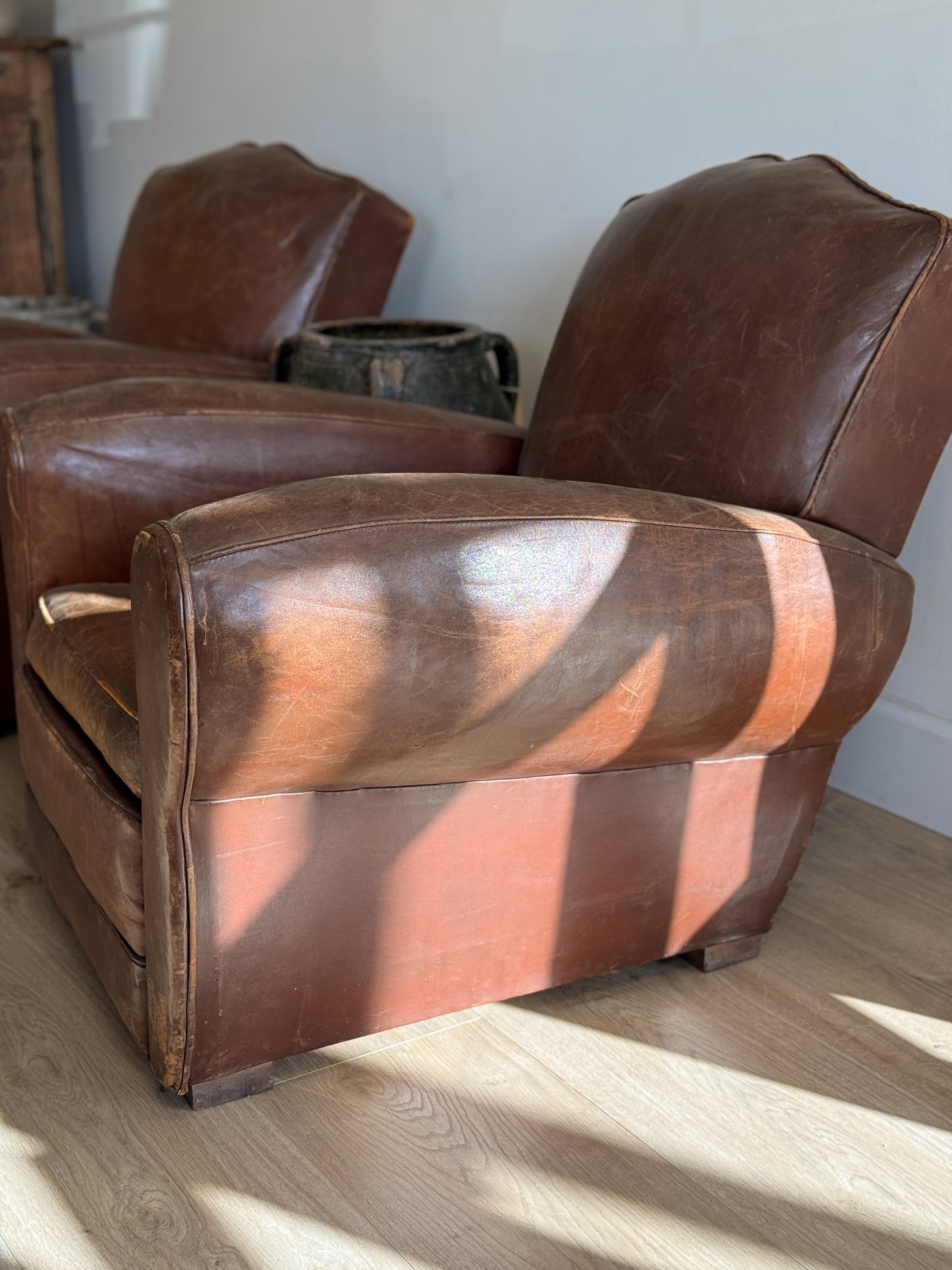 Pair Antique French Moustache Chairs