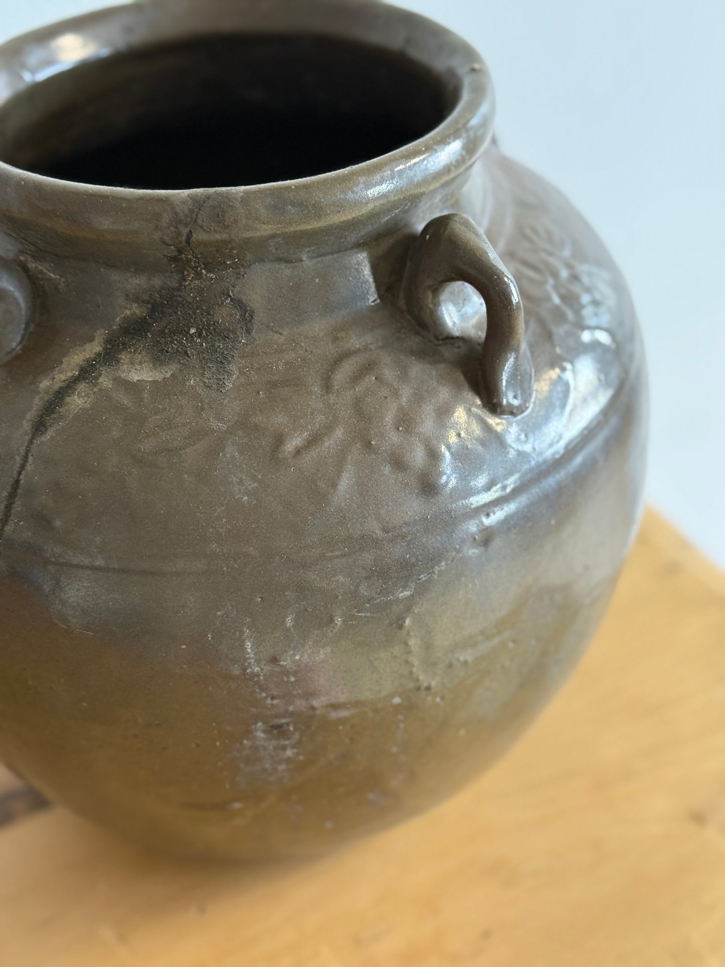 Vintage Glazed Asian Pot
