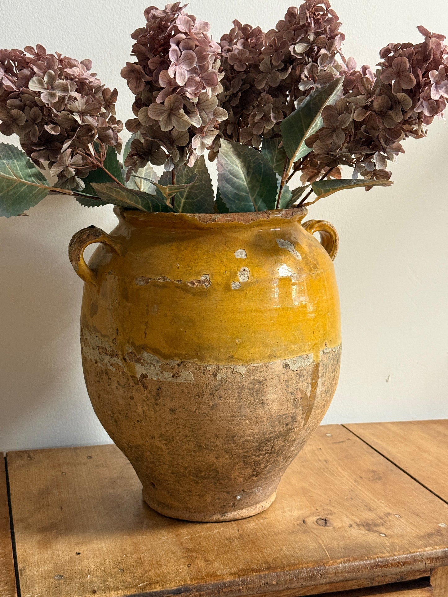 Antique Rare Yellow French Confit Pot