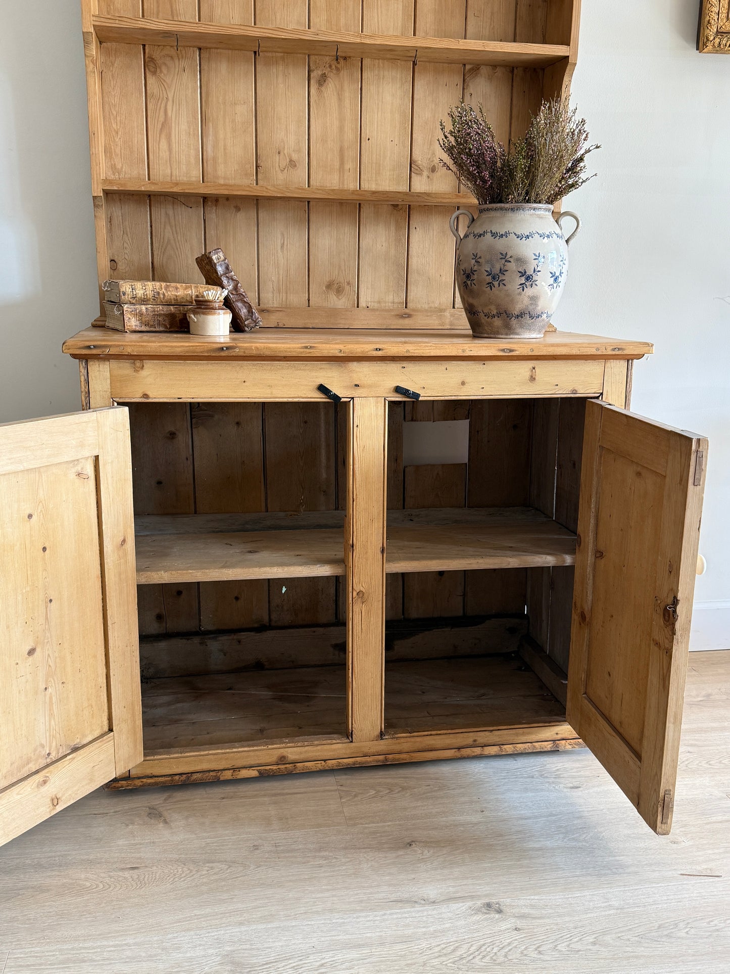 English Pine Stepback Hutch