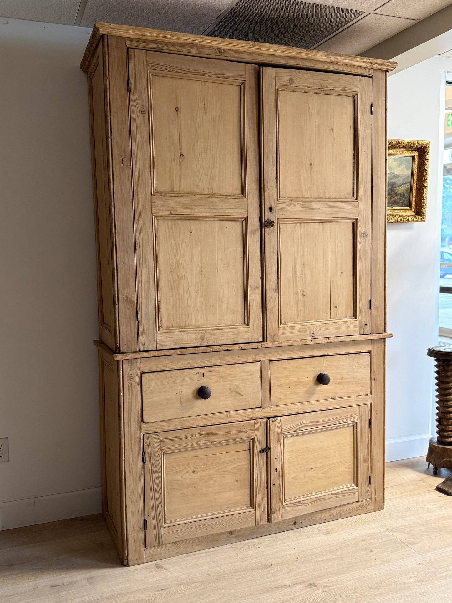 Monumental Antique English Housekeepers Cupboard