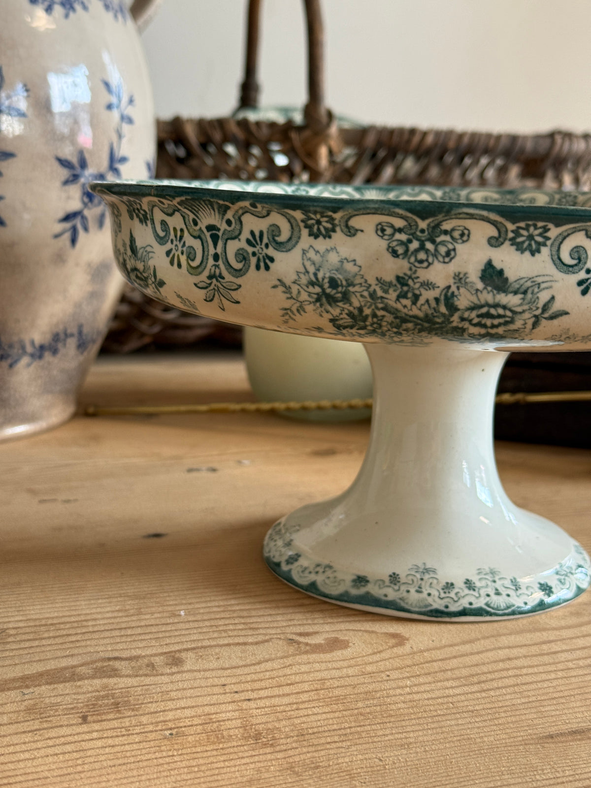 Antique Ironstone Cake Stand