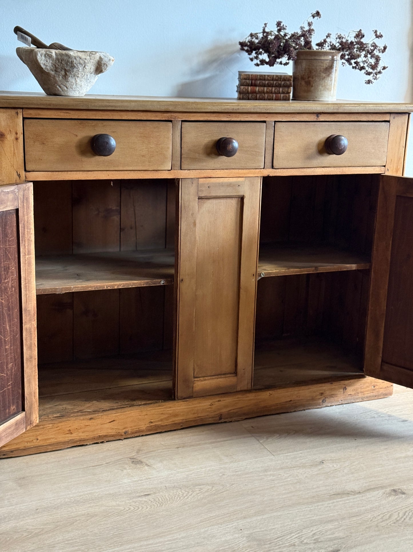 Antique English Pine Sideboard