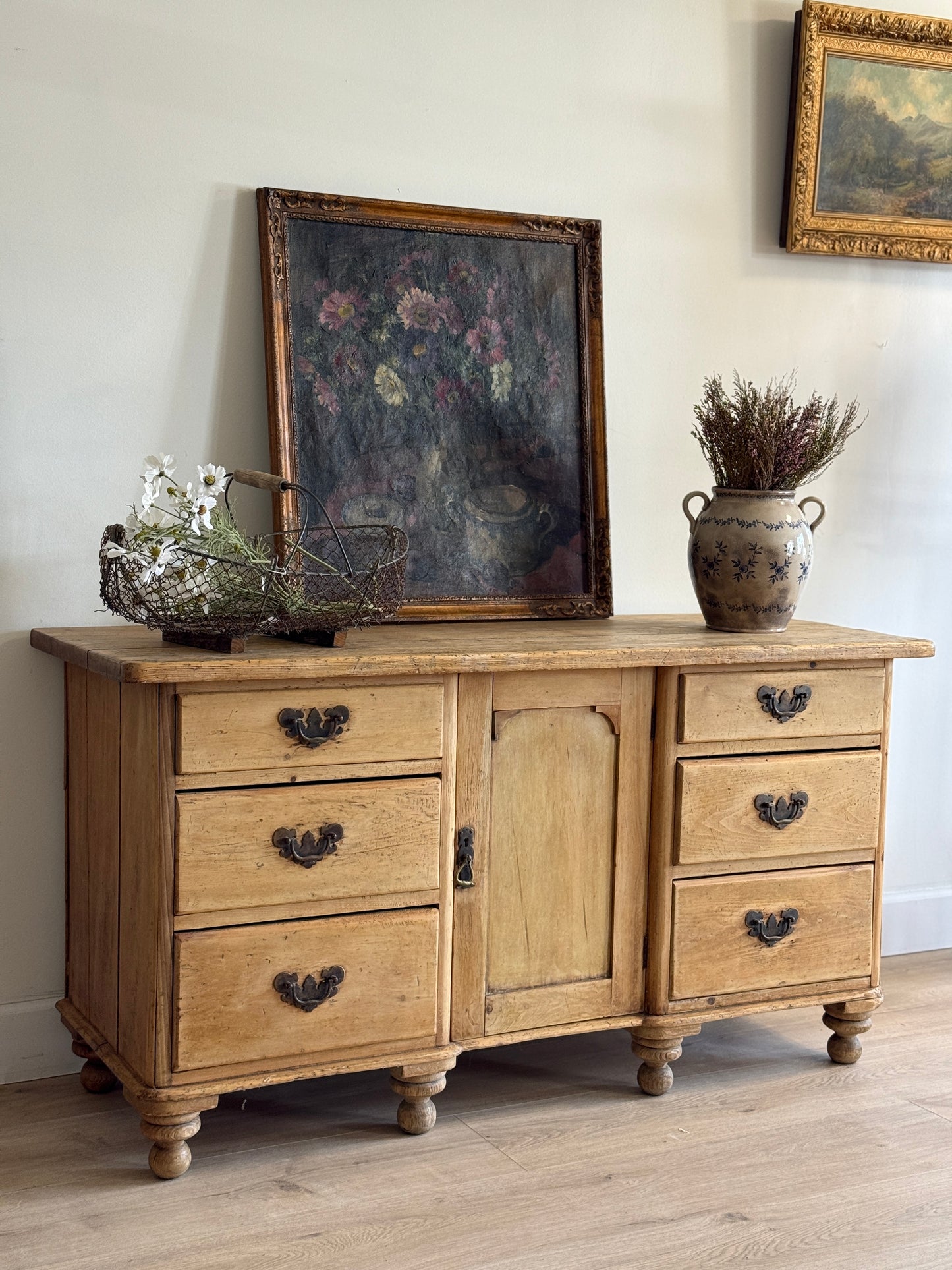 Antique English Pine Sideboard