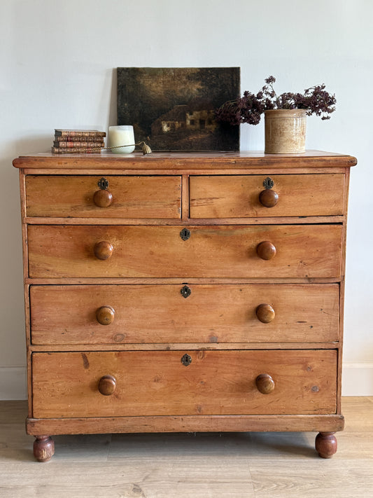 Antique English Pine Dresser/Chest of Drawers