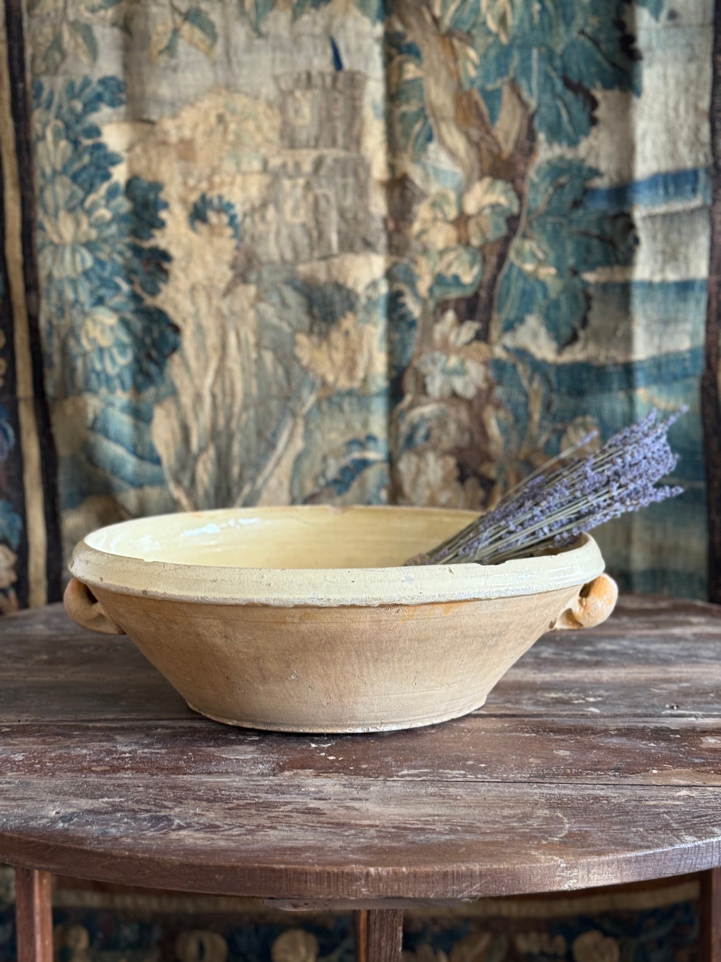 Large Antique French Dairy & Tian Bowls