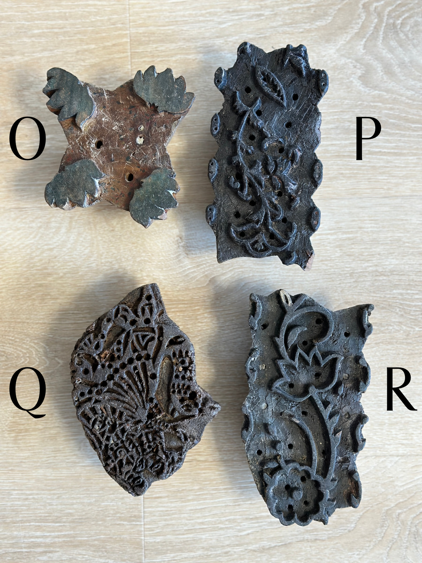 Vintage textile block stamps