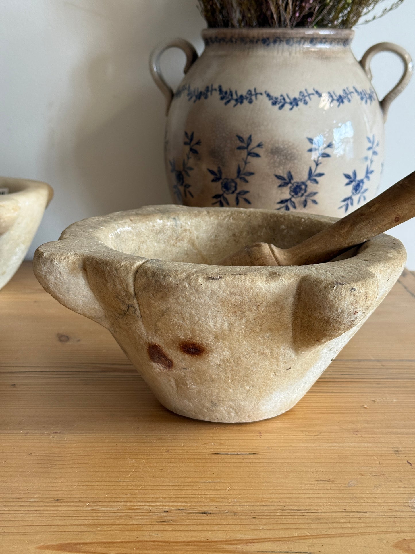Antique French Marble Mortars with Pestles