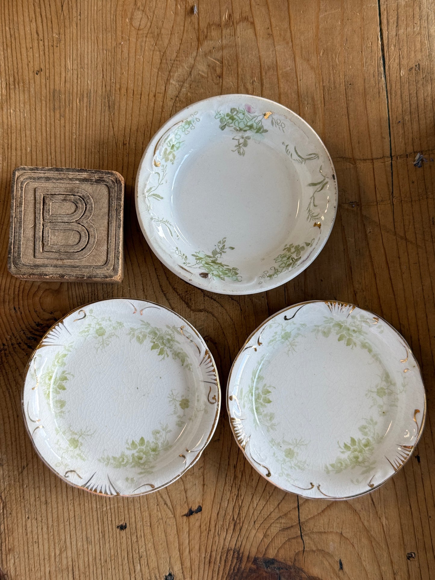 Set of Three Antique European Butter Pats (various options)