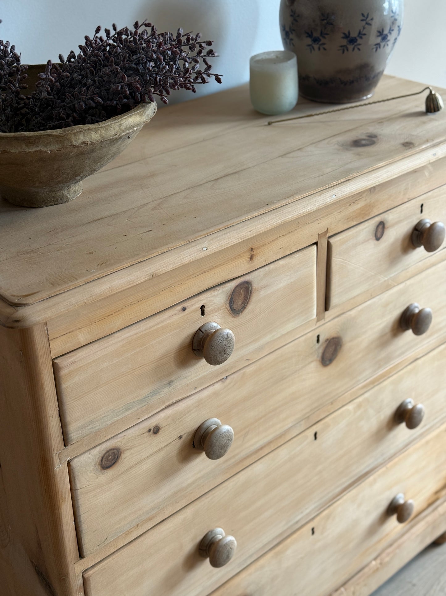 Antique English Pine Dresser/Chest of Drawers
