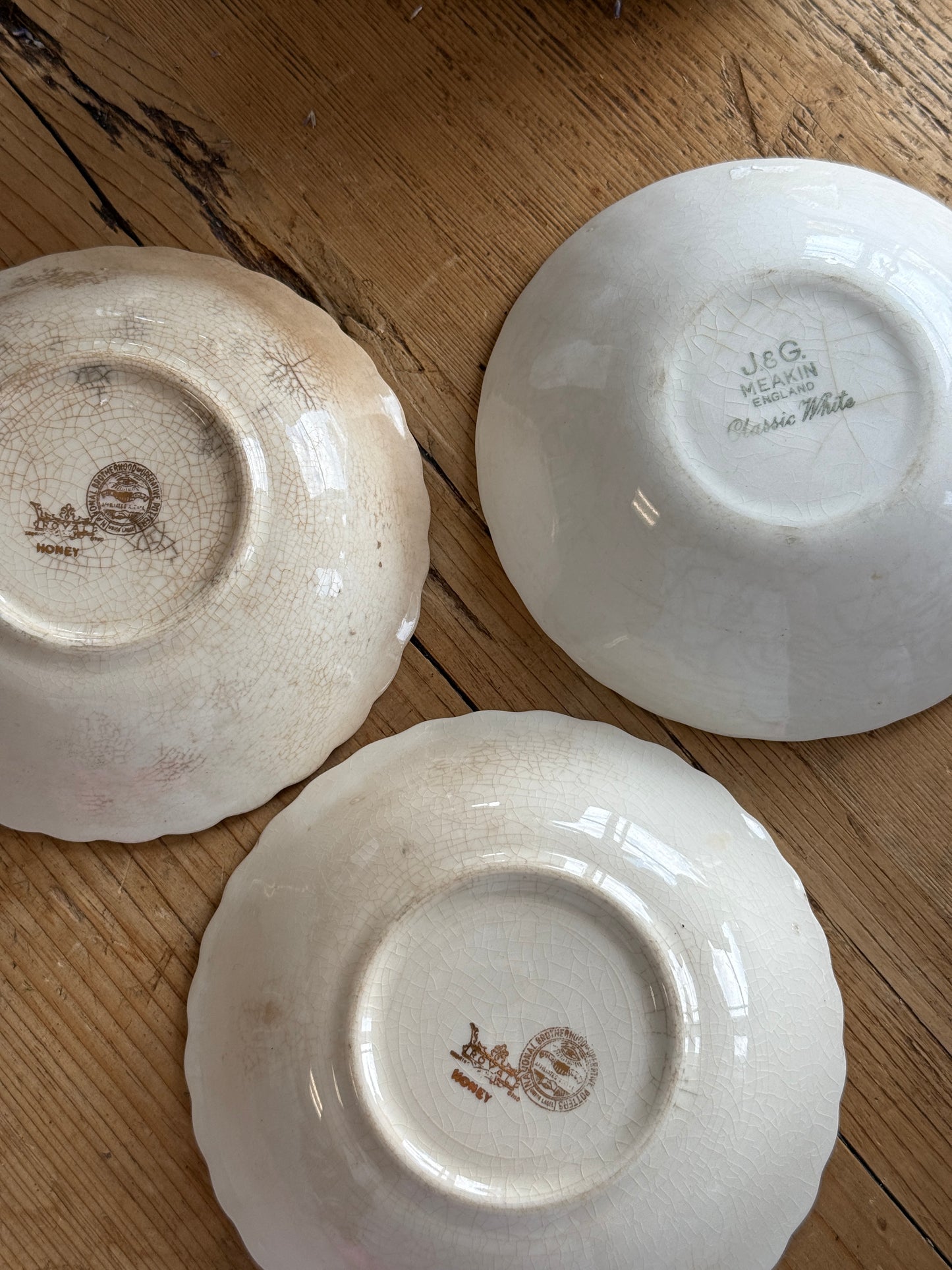 Set of Three Scalloped Bowls