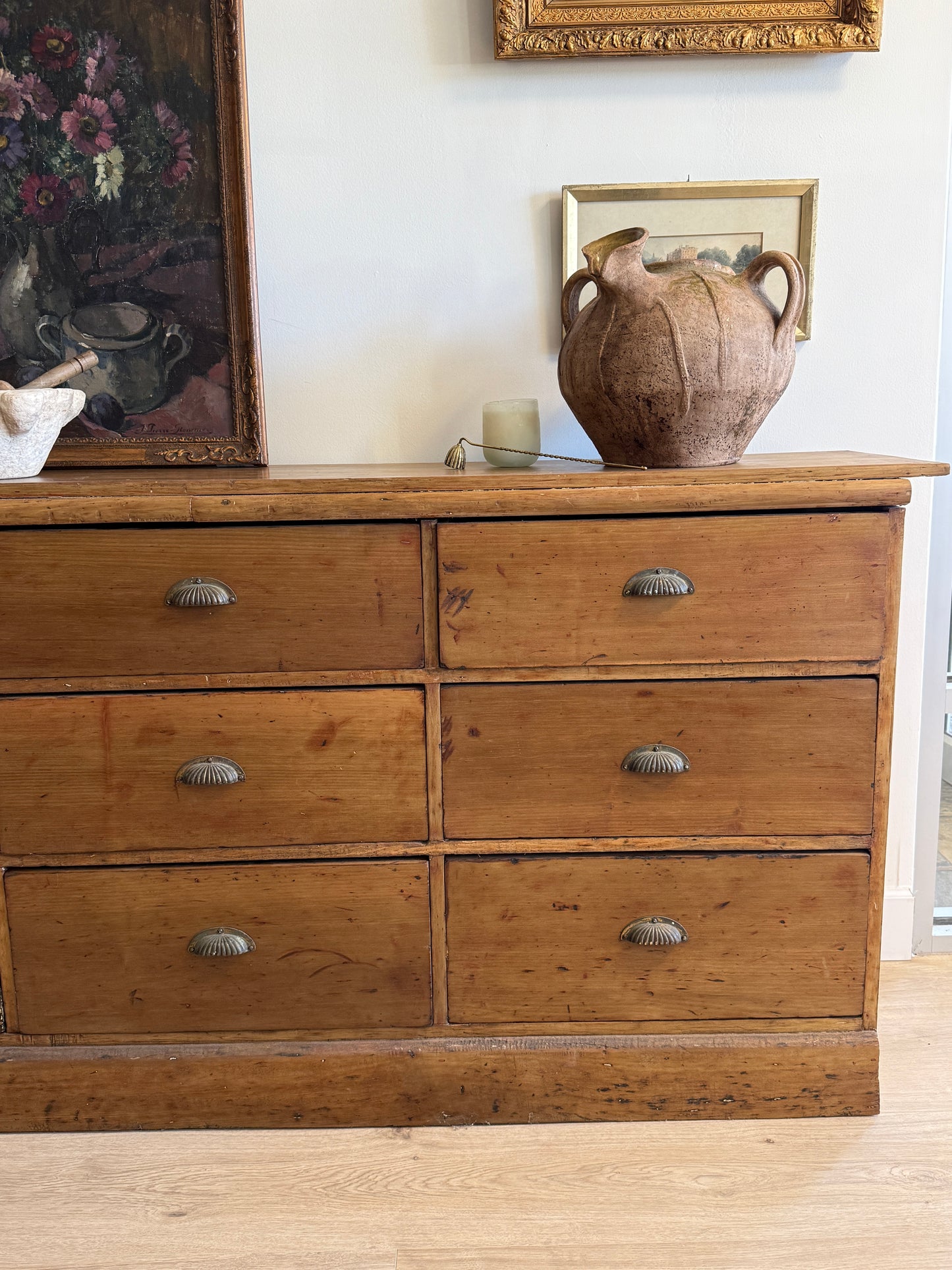 Antique Twelve Drawer Shop Counter/Sideboard