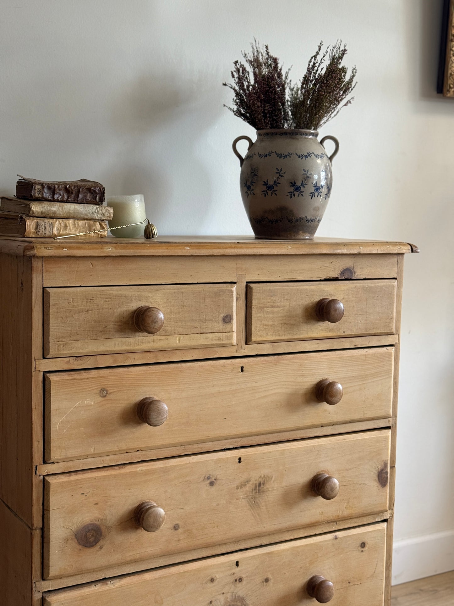 Antique English Pine Dresser/Chest of Drawers