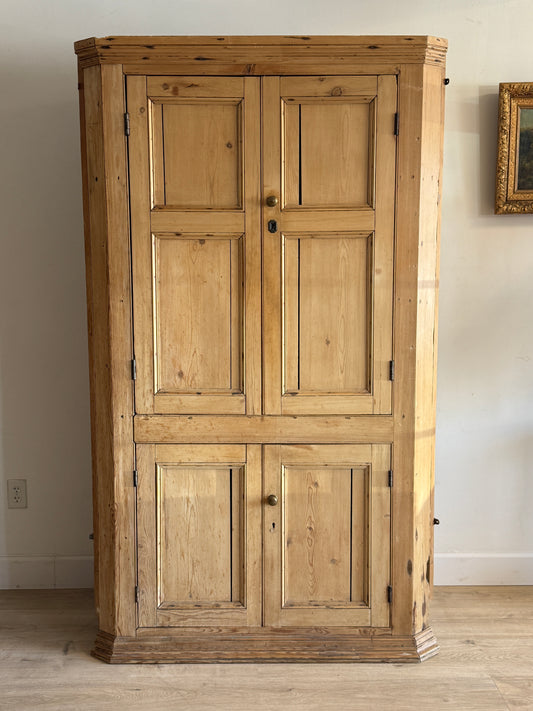 Antique English Pine Corner Hutch