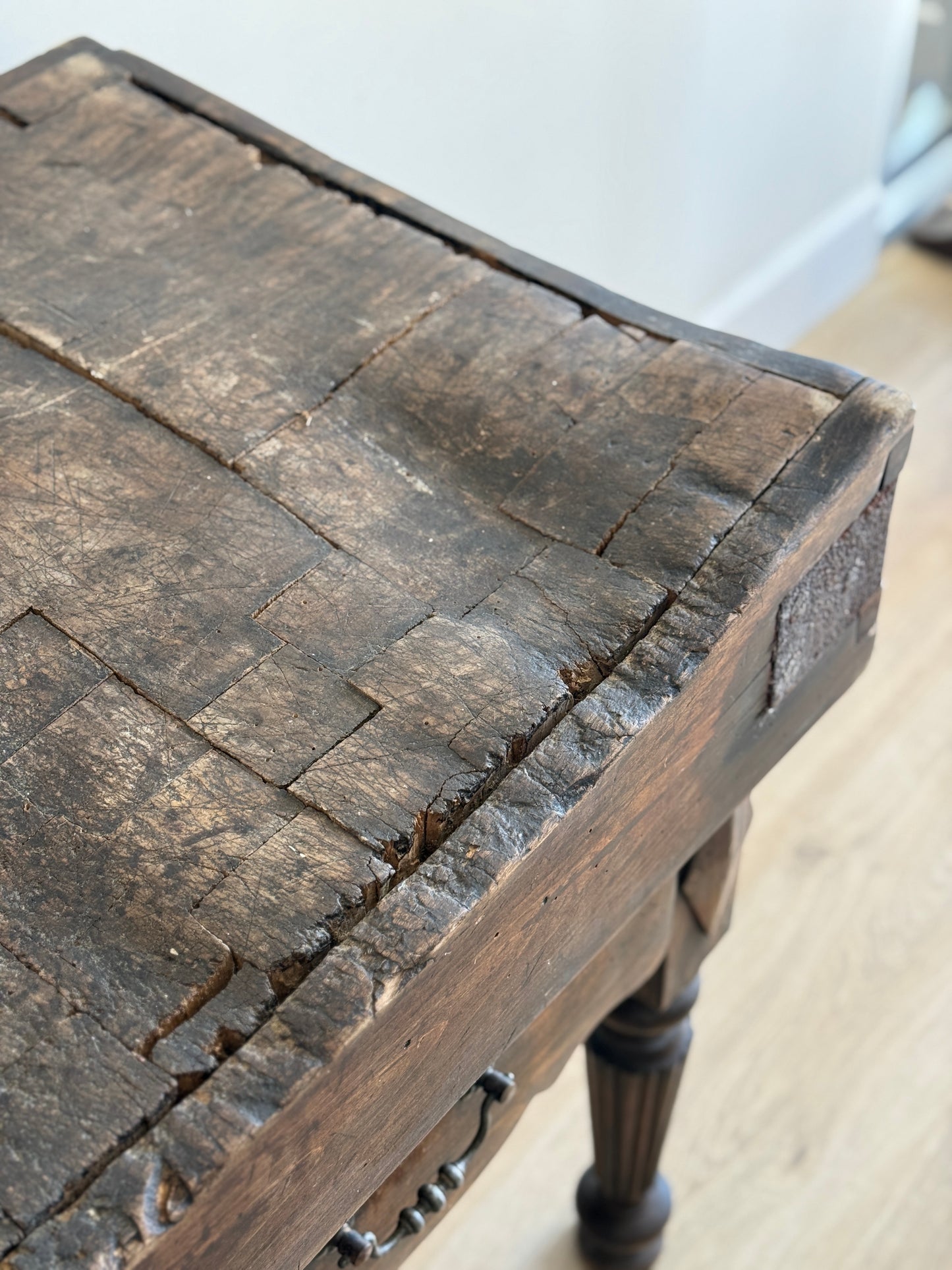 19th c. French Butcher Block Table