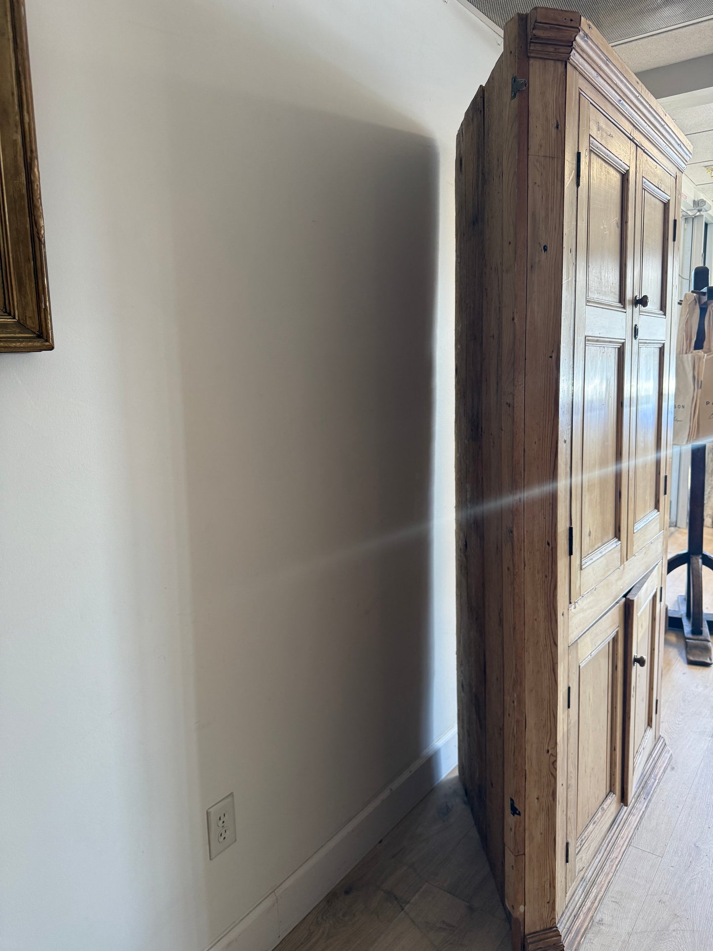 Antique English Pine Corner Hutch