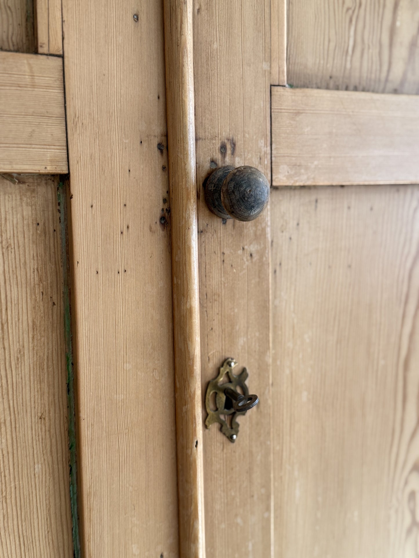 Antique English Pine Linen Press