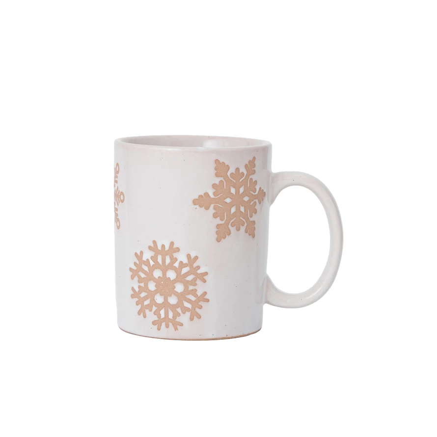 Stoneware Snowflake Coffee Mug