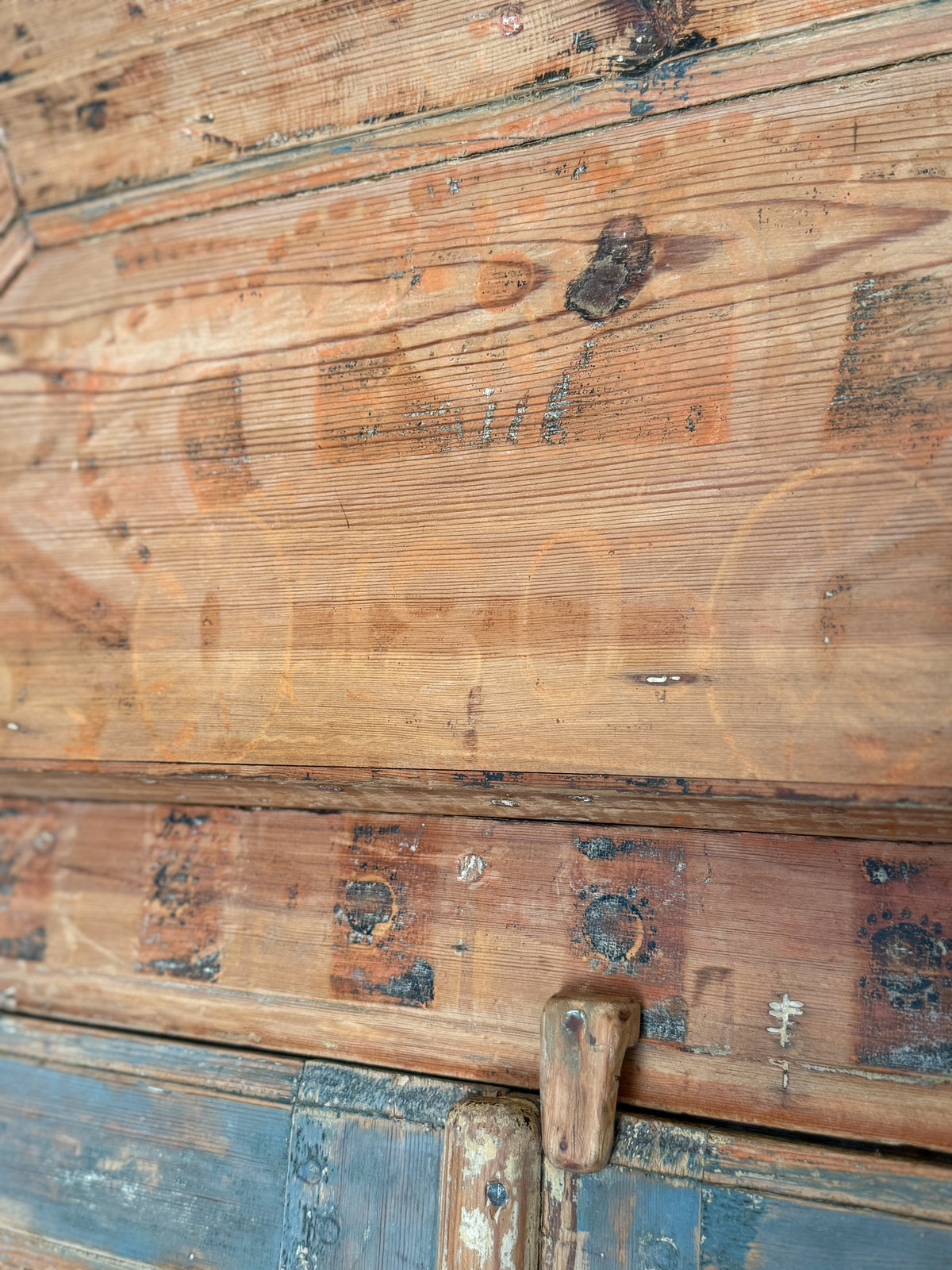 Antique Swedish Painted Two-Part Cupboard, c.1803
