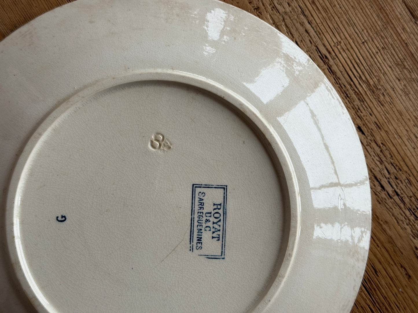 Set of 4 Antique French Royat
U&C Sarreguemines Plates