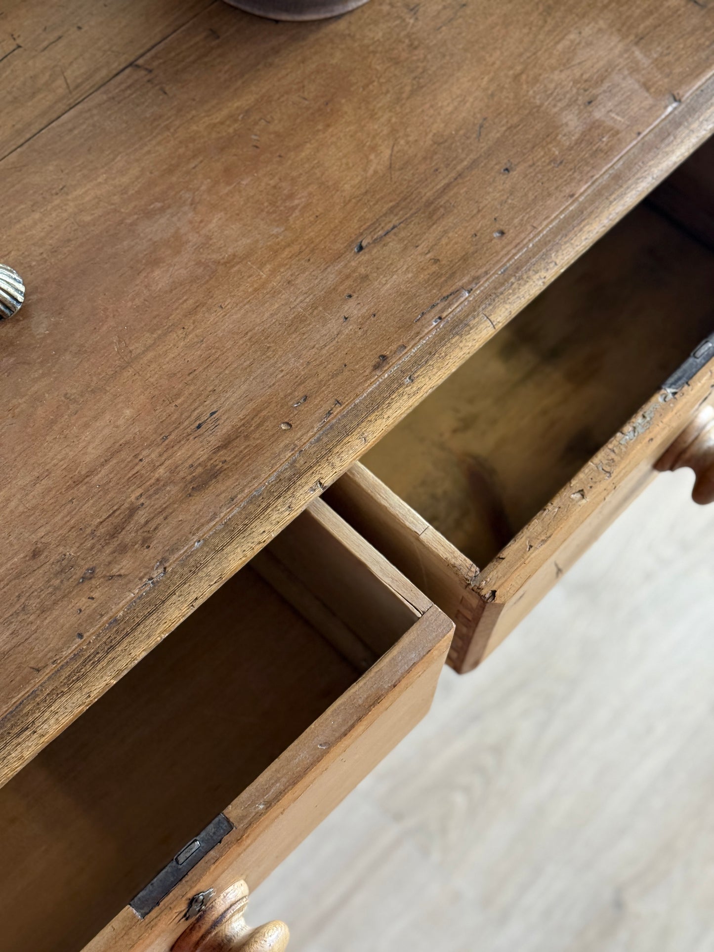 Antique Engish Pine Dresser with Gallery Back