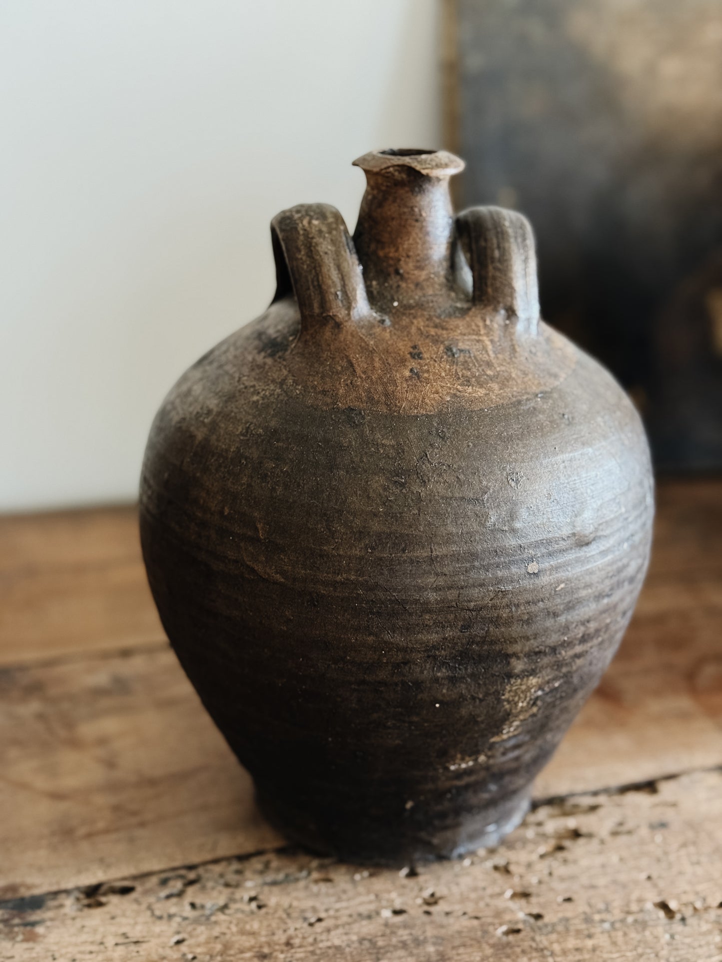 Antique French Stoneware Oil Jug