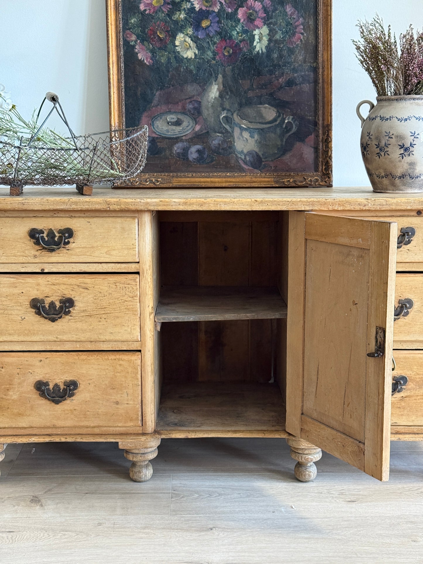 Antique English Pine Sideboard