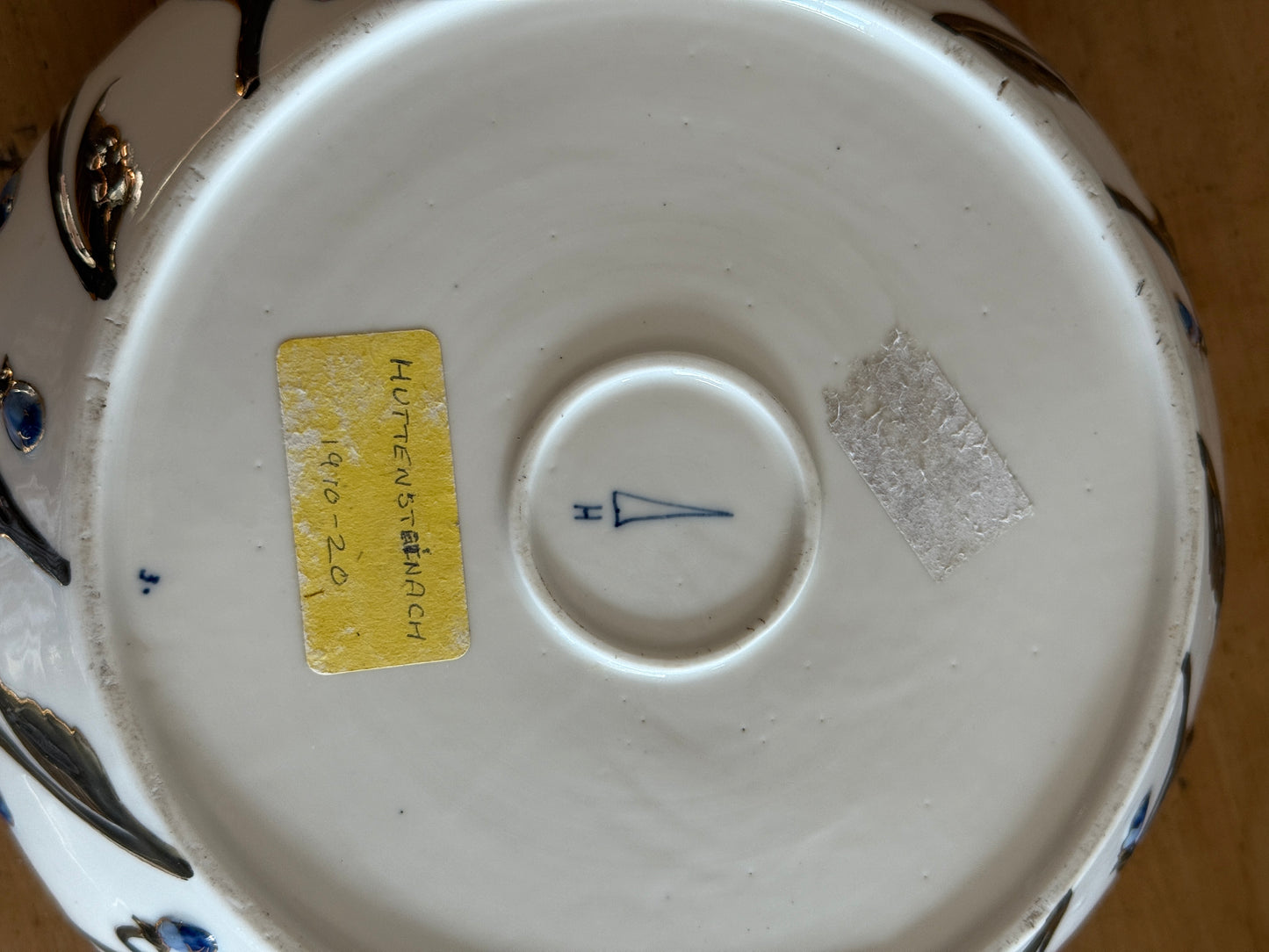 Antique Hüttensteinach Serving Bowl and Spoon Set