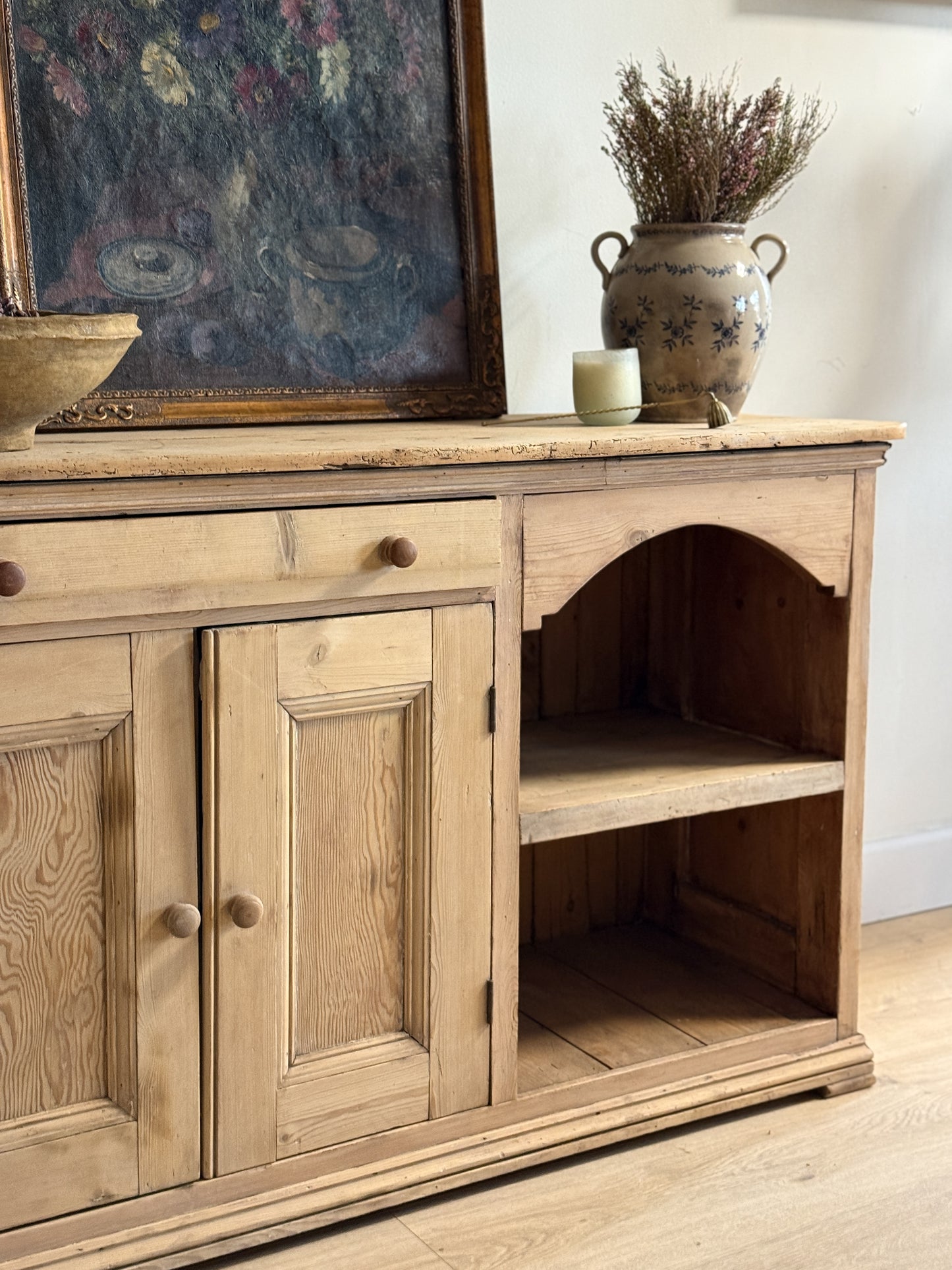 Antique English Pine Sideboard