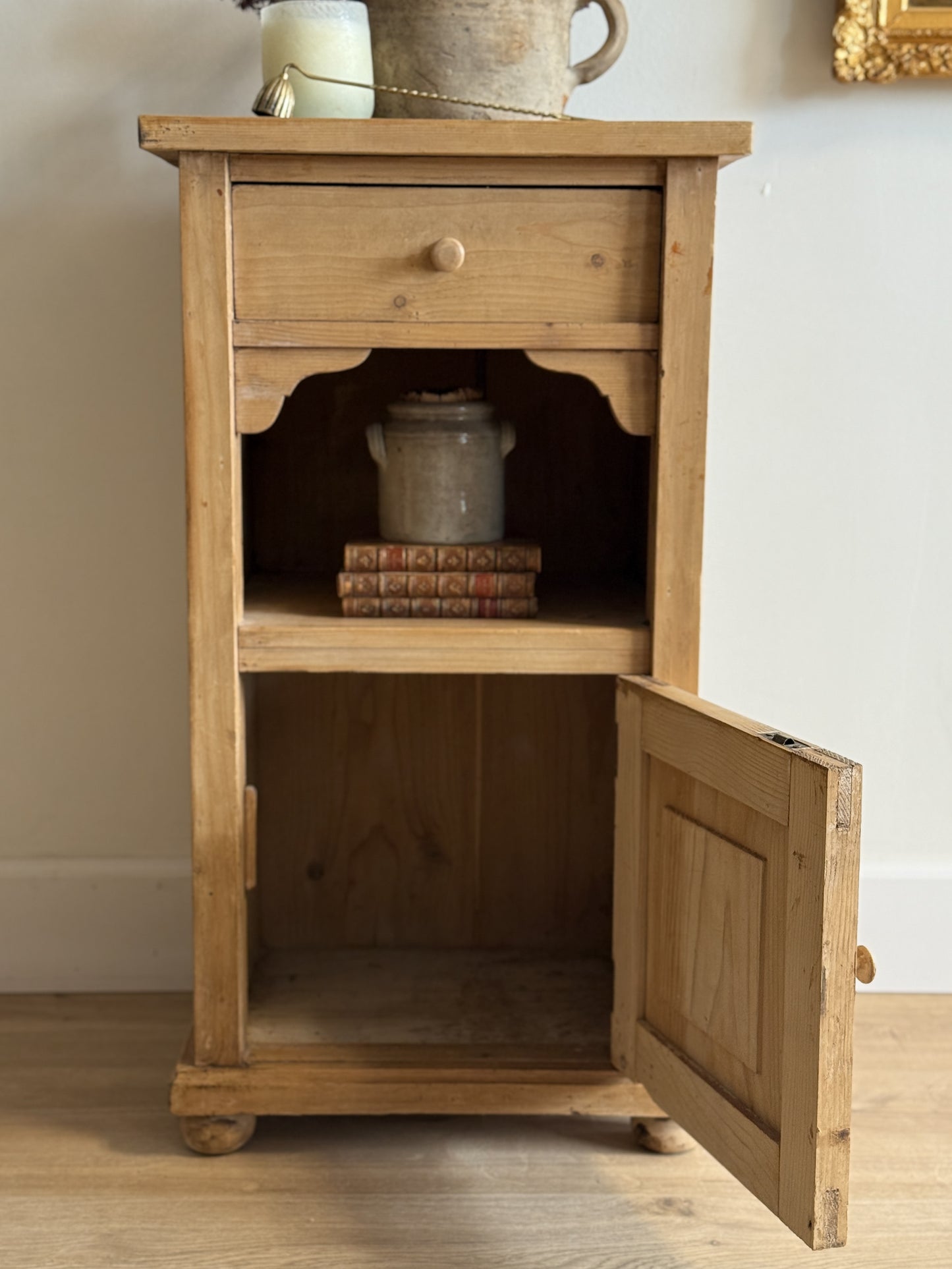 Antique English Pine Nightstand